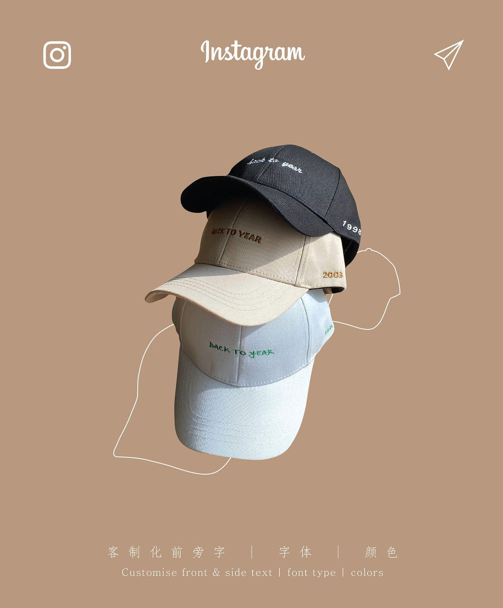 「Embroidery」Structured Baseball Cap