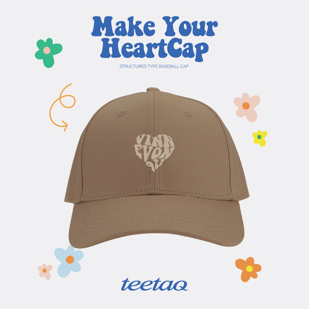 「HeartShape」Embroidery Custom Structured Baseball Cap