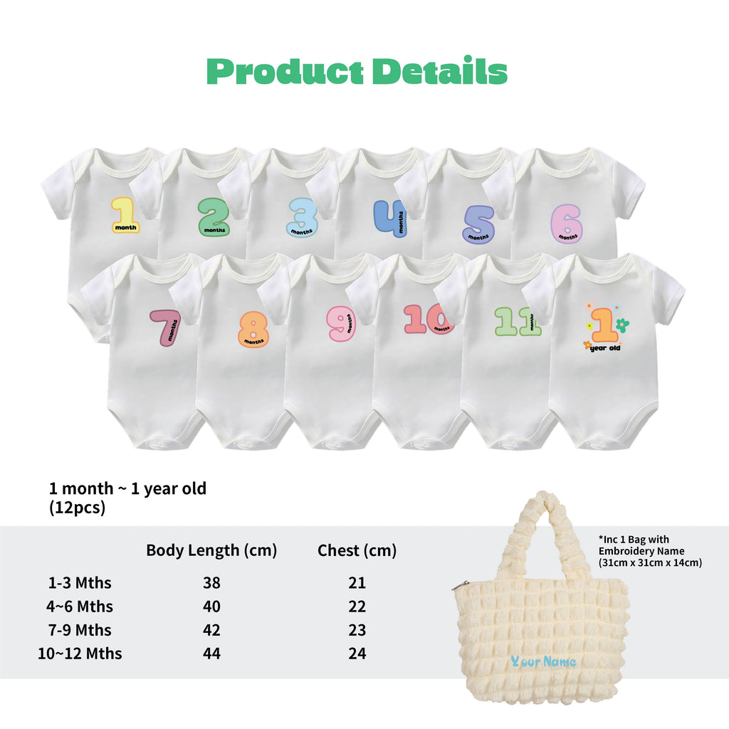 「GIFT」BABY ROMPERS GIFT PACK [12pcs +1 Bag]
