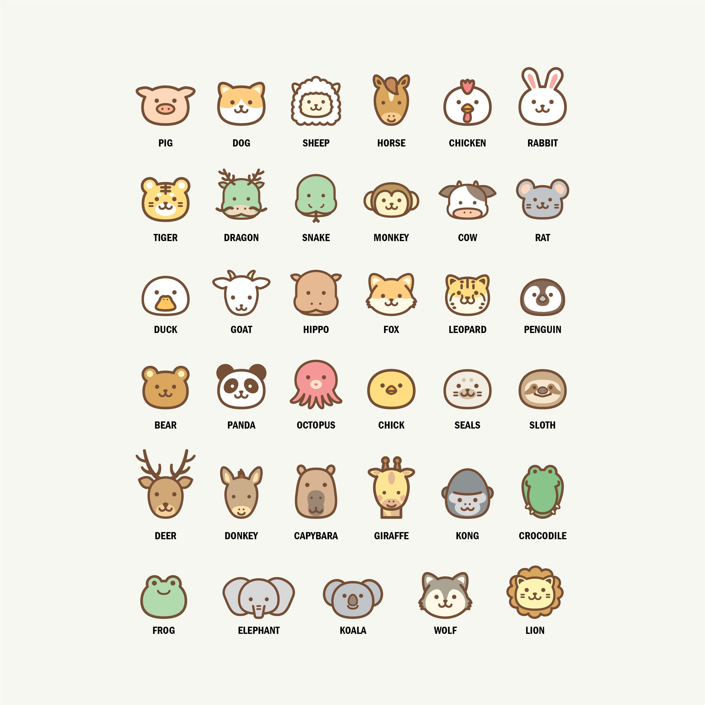 「Zoonimal」 Embroidery Cute Animal Logo T-shirts