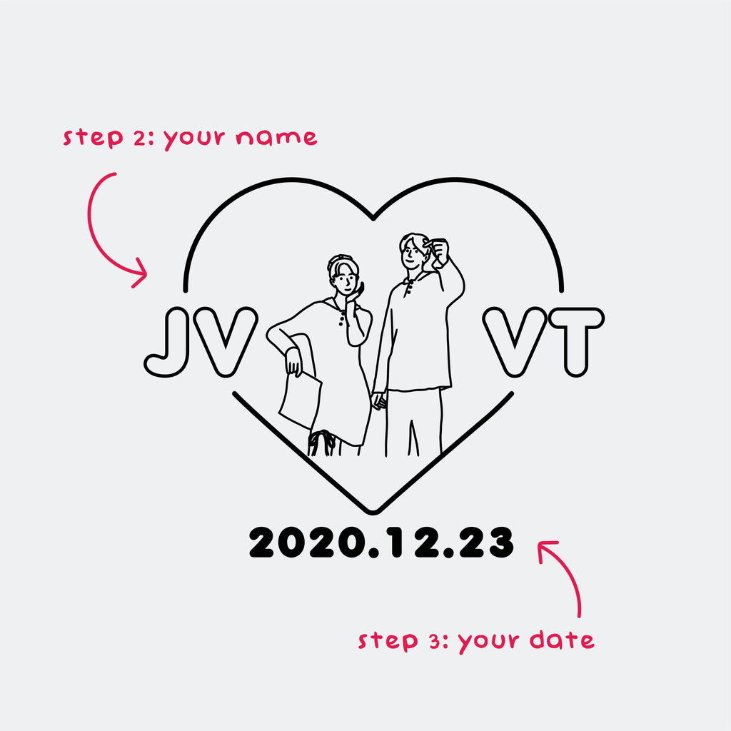 「2pcs WE MET」HAND DRAWING COUPLE TEE SET x 2pcs